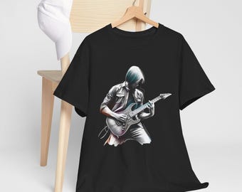 Cool Musician Graphic T-Shirt | Unisex Black Cotton Tee | Gift for Guitar Lovers