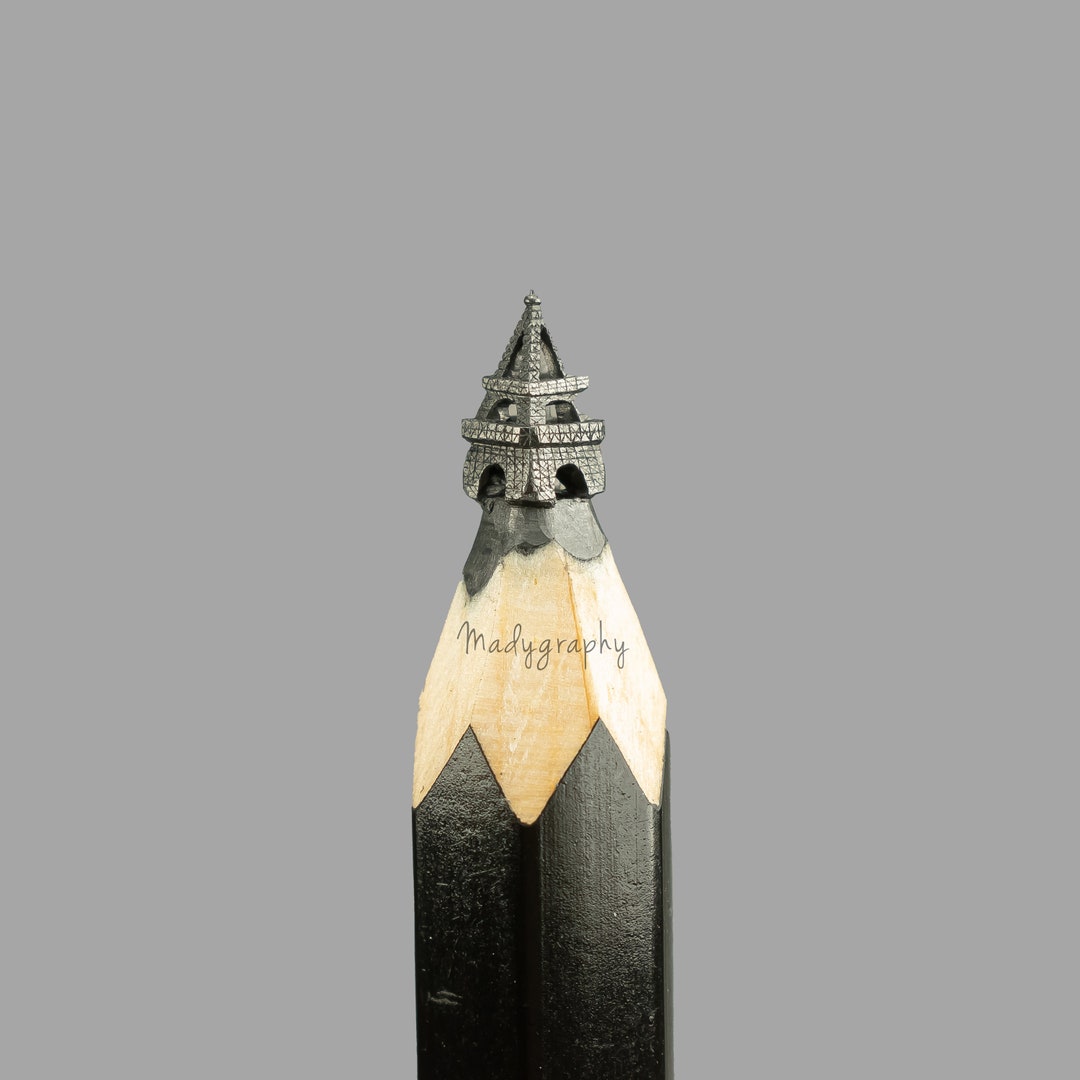 Eiffel Tower Carved on Pencil Graphite / Hand Craft Pecnil Sculpture Etsy