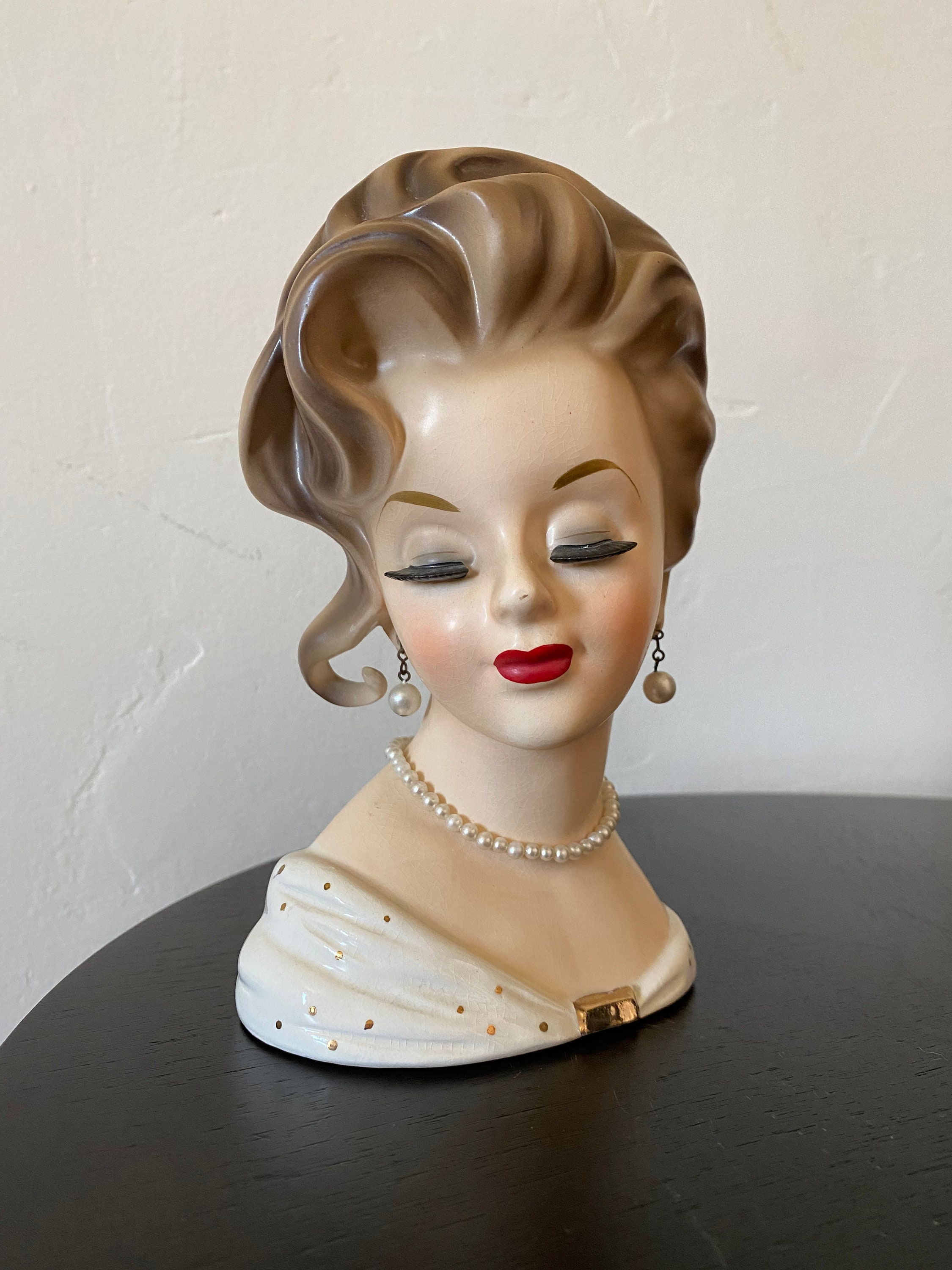 Inarco E1067 Lady Head Vase Etsy