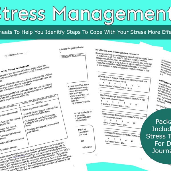 Stress Management Worksheets + Stress Tracker