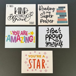 Cartoline positive/ cartoline dell'insegnante/ nota casa/ citazioni positive/ mantra positivo/ celebrazione/ Confezione da 10