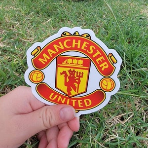 Manchester United Water bottle resistant!3.0&quot; x 3.0&quot; Die Cut Sticker Champions League National Soccer Teams/ Futbol