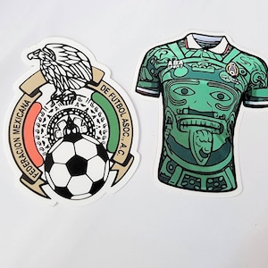 2 Mexico Soccer Waterbottle resistant / Futbol Stickers Mexican Soccer Player True Fan Sticker Copa de Oro World Cup Team
