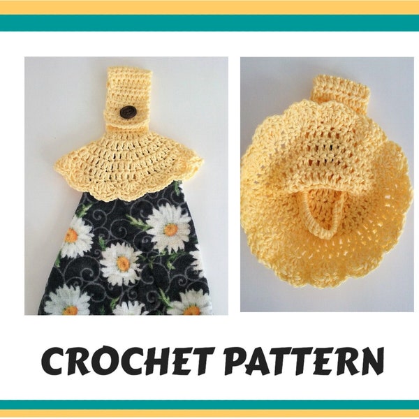 Towel Topper PDF Pattern ONLY, Tea Towel Holder For Oven Door, Written Instructions, Easy Crochet Pattern