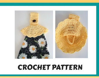 Towel Topper PDF Pattern ONLY, Tea Towel Holder For Oven Door, Written Instructions, Easy Crochet Pattern