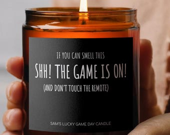 Funny Personalized Sports Gift Candle – Shh The Game Is On