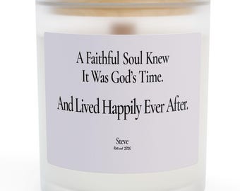 Personalized Retirement Candle for Retiree, Christian Faith Frosted Glass Keepsake Gift for Pastor, Priest, Ministry Leader