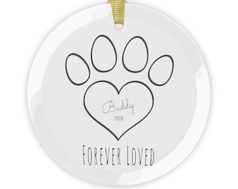 Personalized Dog Memorial Glass Ornament – Sympathy Gift for Loss of a Dog