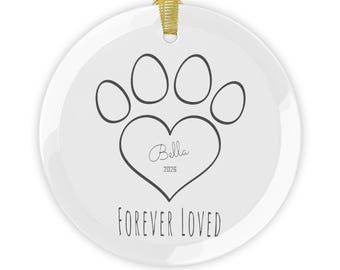 Personalized Cat Memorial Glass Ornament – Sympathy Gift for Loss of a Cat