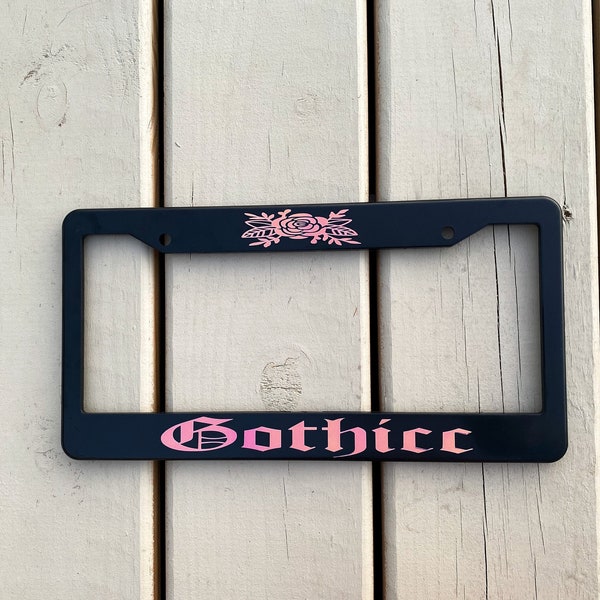Goth License Plate Frames Etsy