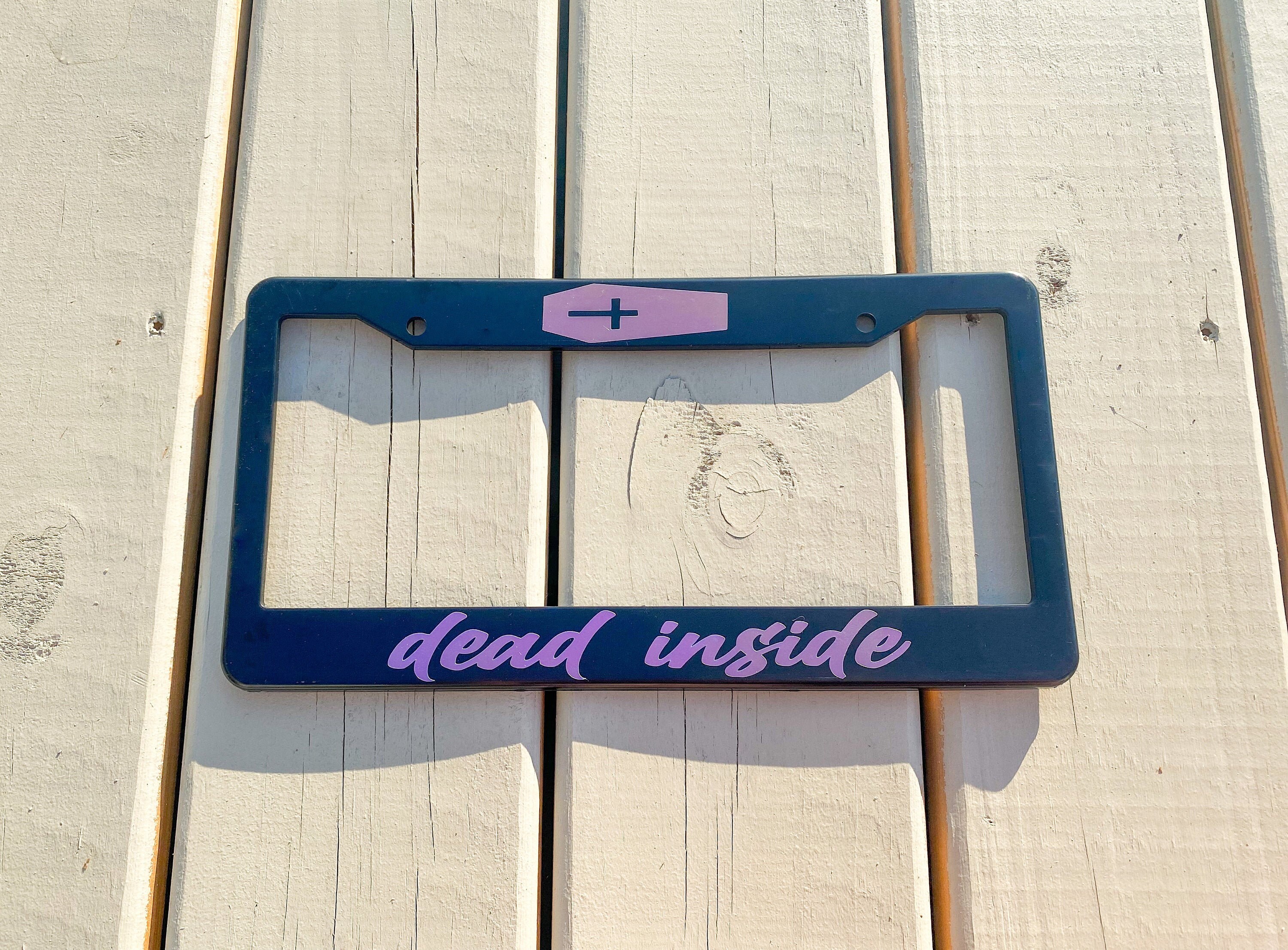 Holographic Dead Inside License Plate Frame, car accessories, car dec…