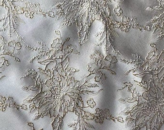 57"W Gold Thread Retro 3D style jacquard fabric, Damask Fabric, Upholstery, Decor, Costume, Curtain, Handbag, Sewing/Fabric by the meter