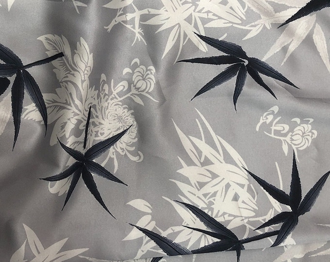 59"W Stretch satin Bamboo Printed solid rayon fabric, beach Dress, Robes, Pajamas, maxi dress, scarf, Upholstery, Costume, Sewing/Fabric