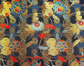 Silk Brocade Fabric pomegranate Design, Silky Fabric, 45"W By 1 Meter, 6 colors, Upholstery, Decor, Costume, Curtain, Handbag, Sewing/Fabric