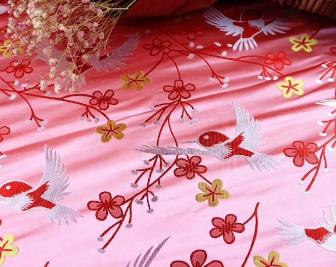 59"W 2 Colors Chinese Brocade Fabric Fly with wings Cushion cover suit pillow case cheongsam Qipao Fabric, Upholstery, Quilting and Sewing