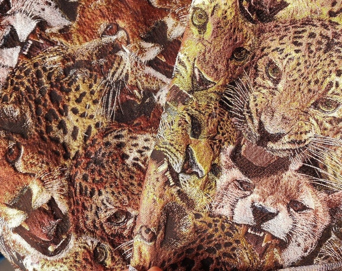 3D  tiger leopard woven jacquard fabric, embossed fabric, Upholstery, Decor, Costume, Curtain, Handbag, Sewing/Fabric, 60"W By one Meter