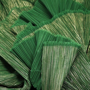 Pleated Crepe Fabric: 59&quot;W Shiny Polyester for DIY Decor & Costume