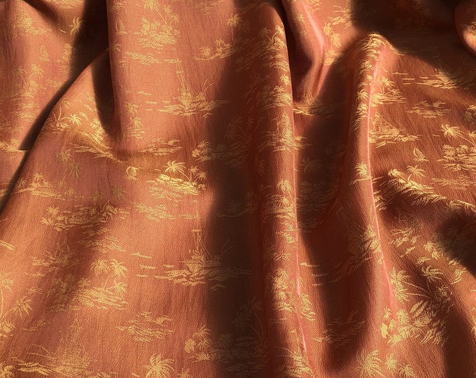 9 colors Two Sides Jacquard Damask Fabric, 57“Wide coconut tree, Upholstery, Decor, Costume, Handbag, Sewing, Cosplay, DIY/Fabric by 1 meter