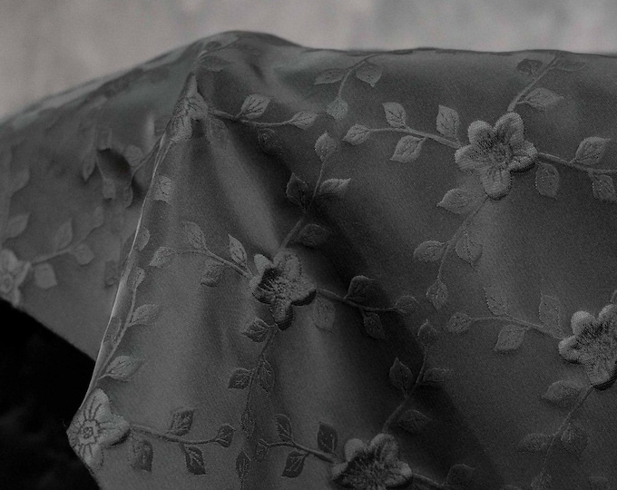 Embossed Lattice Floral Jacquard Fabric, Subtle Pattern Upholstery & Sewing Material, 64"Width