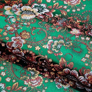 Tessuto cinese colorato di broccato di peonia, 45 "W, Cheongsam, Qipao, Tappezzeria, Decorazioni per la casa, Federa, Tessuto per cucire, 11 colori