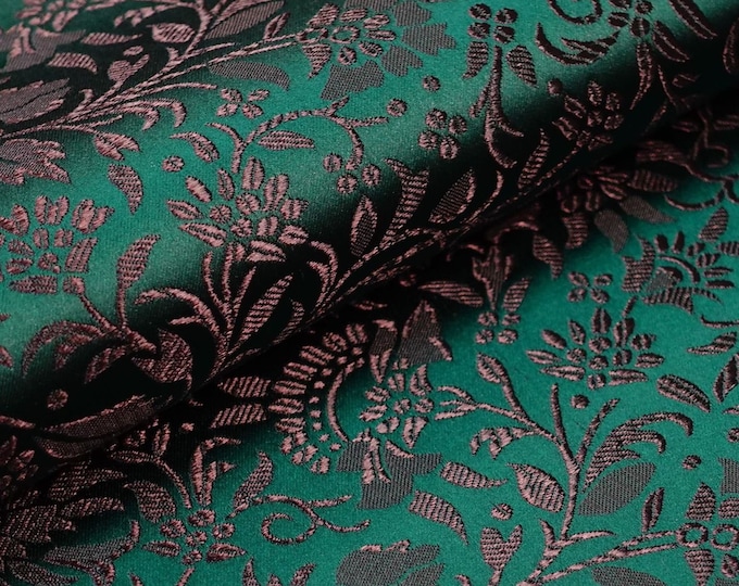 Silk Brocade Fabric wheat flower, Wedding Fabric, 45" W brocade Fabric By 1 Meter, Upholstery, Sewing, Costume, Decor, Curtain, 11 colors