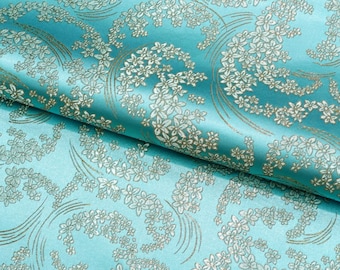 Silk Brocade Fabric moon flower Design, Wedding Fabric, 45&quot;W By 1 Meter, 17 colors, Upholstery, Quilting, Sewing, Costume/brocade Fabric