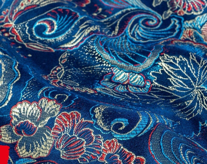 59"Wide Brocade Fabric Butterfly And Peony Flower Design, Wedding Fabric, 9 Colors Chinese Fabric on SALE, 9.99/meter Upholstery, Quilting