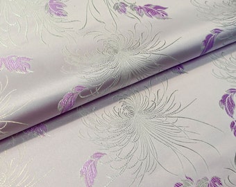 Chrysanthemum Brocade Fabric: 45" Wide Satin Jacquard Damask - Costume & Decor