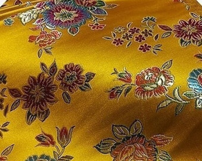 Peony Flower Brocade Fabric | 15.99 Full Meter | 29.5" W | 6 Color| Upholstery, Decor, Costume, Curtain, Handbag, Sewing/Fabric by the meter