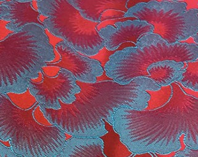 Chinese silk brocade woven damask fabric cheongsam cushion fabric, Ginkgo biloba pattern, 29.5"W on sale, 10+ colors, Upholstery and Sewing