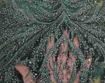 Sequin Beaded Lace Fabric: Bridal Wedding Veil, Gown Accessory