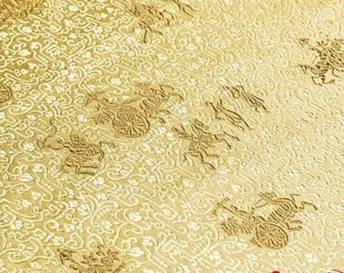 Chinese Carriage Silk Brocade Fabric: Upholstery & Sewing (29.5" Wide)