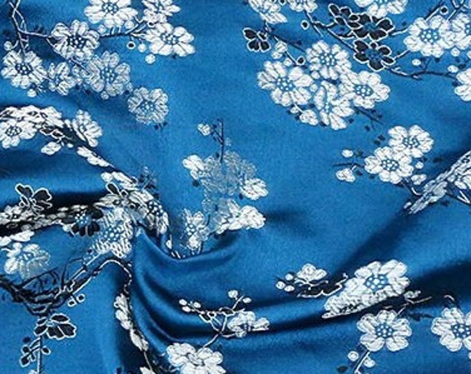 3 colors chinese plum blossom silk brocade fabric multicolors cheongsam Qipao brocade fabric by the meter, 29.5"W, Upholstery, Sewing fabric
