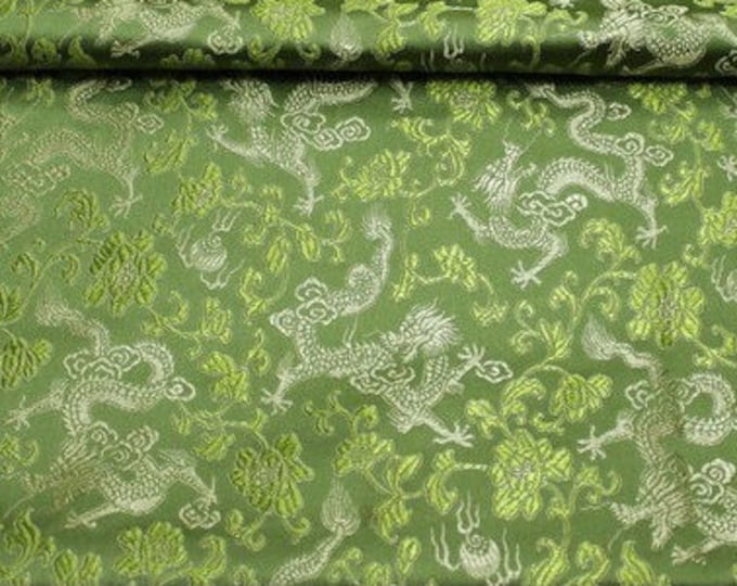 Chinese Dragon & Flower Multi Color Brocade, 59" Wide, Sells by the Meter 8 Colors On SALE, 10.99/meter Upholstery, Quilting and Sewing