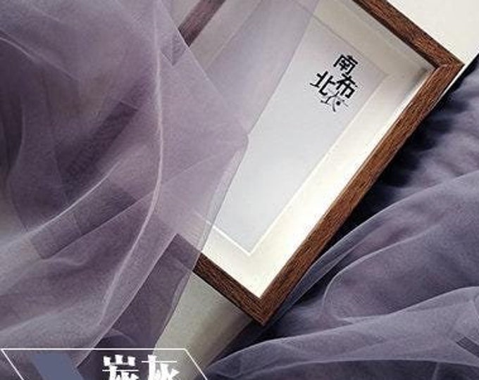 59"W Hollow Lace Mesh Fabric see-through wedding dress Fabric, Soft gauze Designer Fabric, high-density encryption elastic