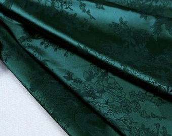 7 colors Two Sides Floral Jacquard Satin Fabric, 59“Wide  Rhododendron Chinese Antique Satin Cosplay Costumes, Sell by the meter