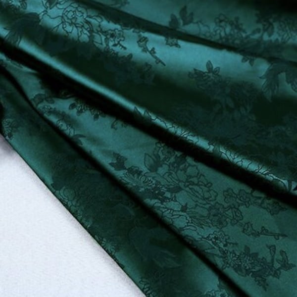 7 colors Two Sides Floral Jacquard Satin Fabric, 59“Wide  Rhododendron Chinese Antique Satin Cosplay Costumes, Sell by the meter