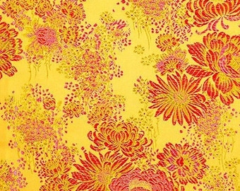Floral Silk Brocade Fabric: 45"W Rayon Upholstery, Costume, Decor