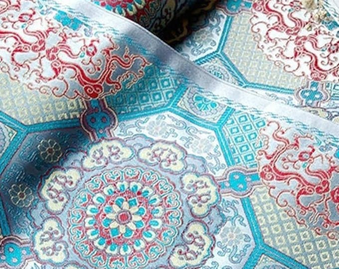 Plum Dragon Brocade Fabric: 29.5"W Bohemia Wall Decor