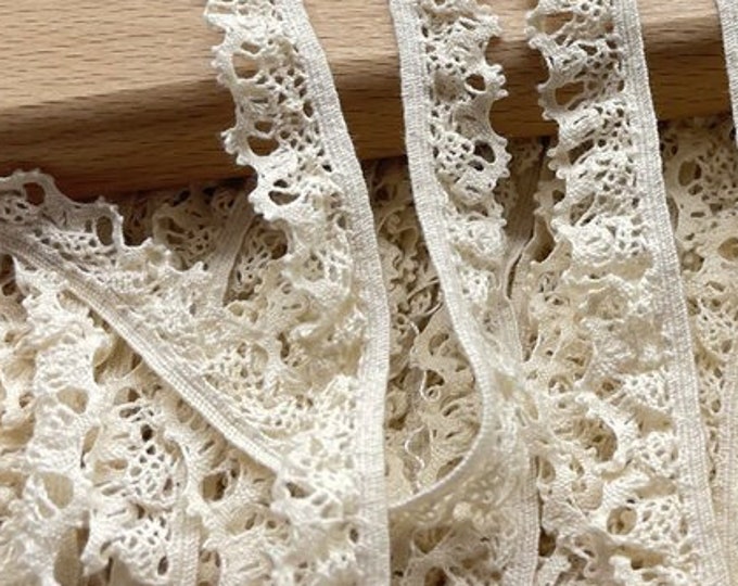 Beige vintage embroidery weave Lace cotton Trim, Shabby Chic Victorian Lace, Curtain, sofa, pillow, Decor, handmade DIY, Lolita/ fabric