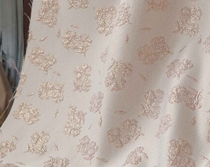 Gold thread 3D jacquard woven Pink flower fabric with embossed effects, Upholstery, Decor, Costume, Curtain, bag, Sewing, Dress/Fabric, 55"W