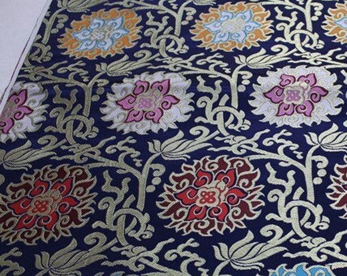 Chinese style Mongolian Gown Tibetan robe decoration Brocade handmade fabric jacquard silk brocade antique fabric
