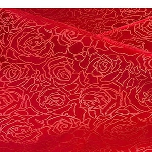 China vermelho, 59 "de largura de largura tecido damasco brocado de seda chinês, estofamento, decoração, fantasia, cortina, bolsa, costura/tecido por metro