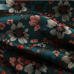 Tessuto di broccato di fiori cinesi / 9.99 Full Meter Prezzo / 35 "Wide / Tessuto cinese in 10 + colori / Tappezzeria, trapuntatura e cucito