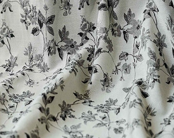 Vintage black & white woven jacquard, 3D embossed fabric, Upholstery, Decor, Costume, Handbag, Sewing, Shoes/Fabric by 1 meter, 43"W