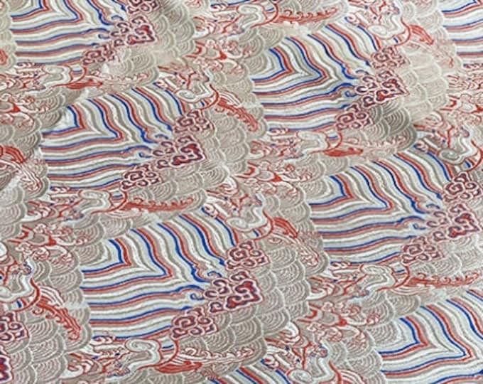 Ocean Waves Silk Rayon Brocade Fabric: Dressmaking Material (29.5"/75cm)