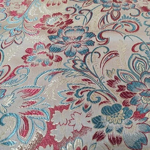 45" larghezza tessuto broccato di seta nuovo disegno del fiore di peonia, 4 colori tessuto cinese da 1 metro in vendita, tappezzeria e tessuto da cucire Cheongsam