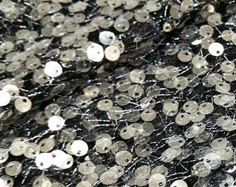 Gradient Sequin Lace Fabric: Colorful Beaded Symphony, 49"W