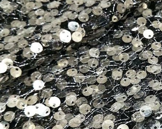 49“W Colorful 6mm Beads Sequin Lace Fabric, Designer Fabric, Symphony Gradient Sequins fabric, Prom Dress, Doll Making, wedding, Sewing, DIY