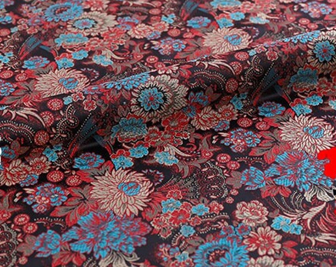 Chinese high-density Little Daisy Silk Brocade Fabric, 29.5"W, Cheongsam, Qipao, Upholstery, Home Decor, Pillow case, Sewing Fabric